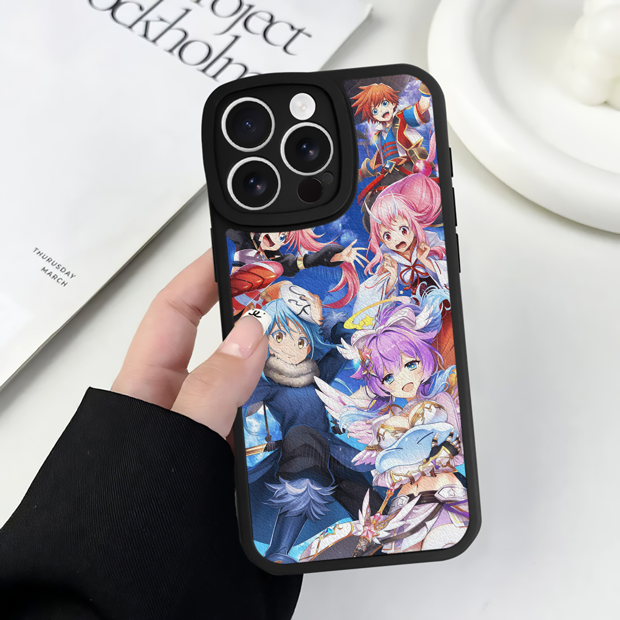（画像用） 転スラ Regarding Reincarnated to Slime 【iPhone 16シリーズ対応】シリコンスマホケース（レザー調） 材質：シリコン